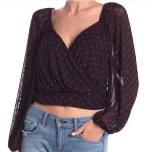 Free People Sweetie Pie Blouse Floral Crop Top
